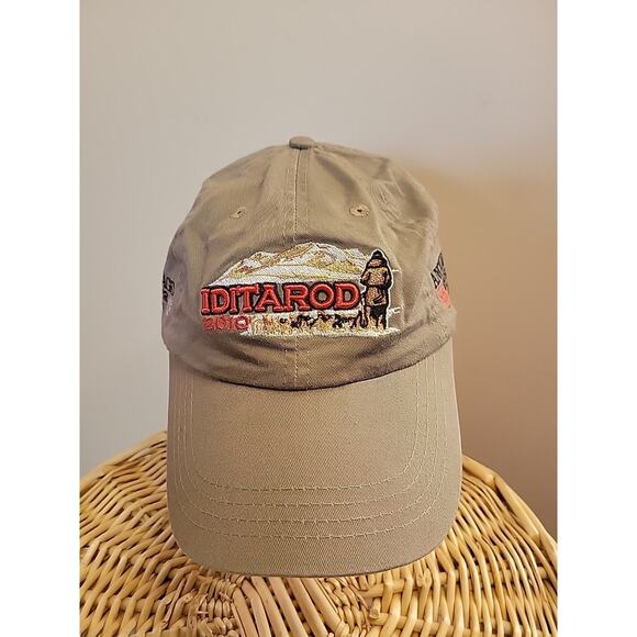 Iditarod Dog Sled Race Cap 2010 Alaska Volunteer Hat Khaki Tan Embroidered GC main image 4